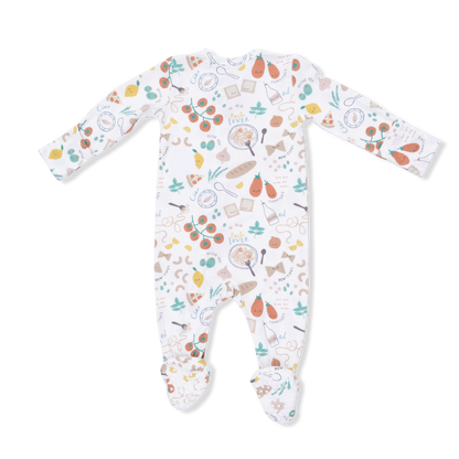 Pasta Lovers - 2 Way Zipper Footie - Hello Baby Apparel