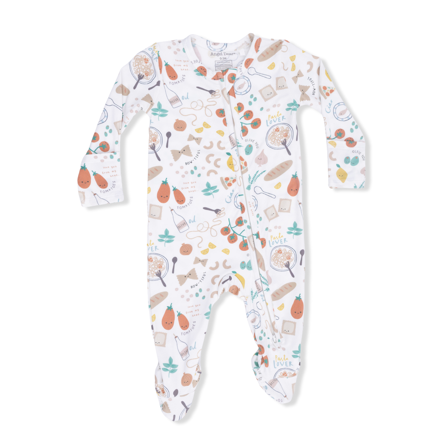 Pasta Lovers - 2 Way Zipper Footie - Hello Baby Apparel