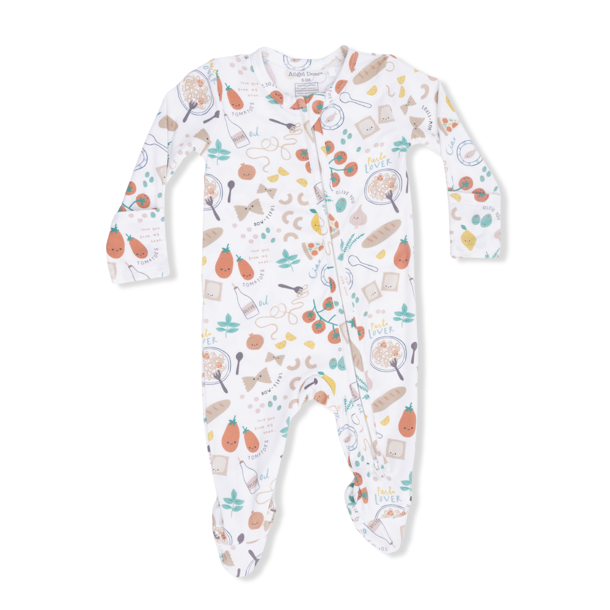 Pasta Lovers - 2 Way Zipper Footie - Hello Baby Apparel