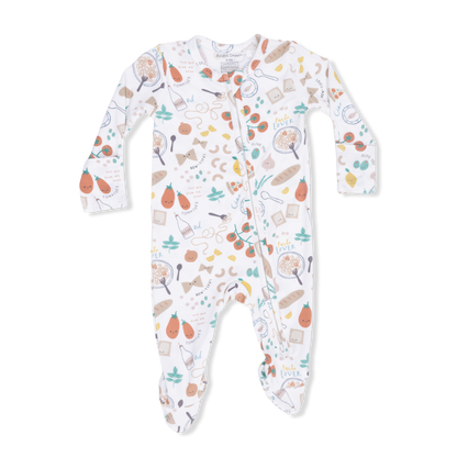 Pasta Lovers - 2 Way Zipper Footie - Hello Baby Apparel
