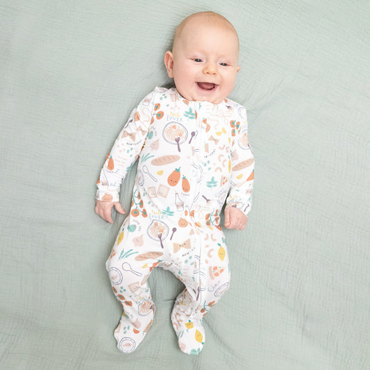 Pasta Lovers - 2 Way Zipper Footie - Hello Baby Apparel