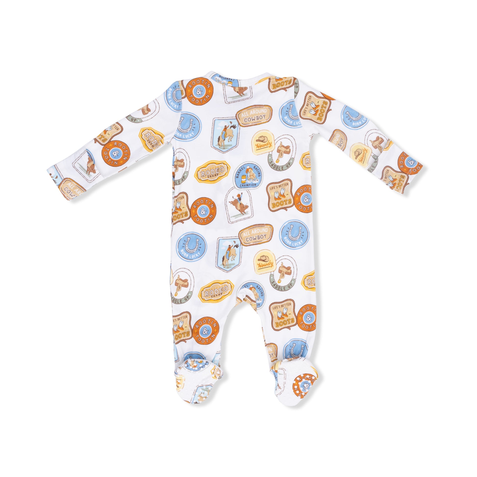 Rodeo Patches Uni - 2 Way Zipper Footie - Hello Baby Apparel