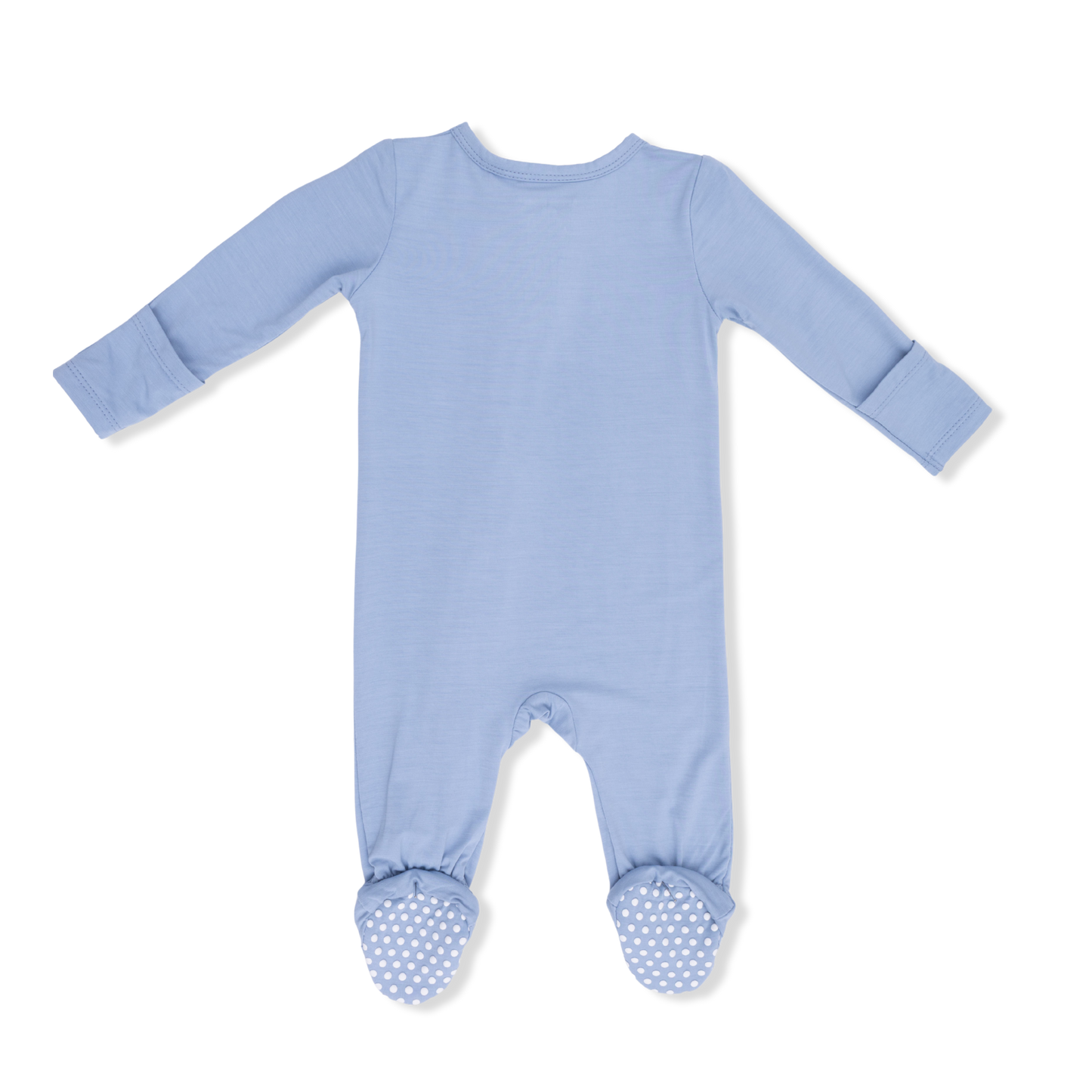 Solid Blue Fog - 2 Way Zipper Footie - Hello Baby Apparel