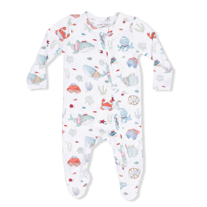 Sailor Sea Creatures - 2 Way Zipper Footie - Hello Baby Apparel