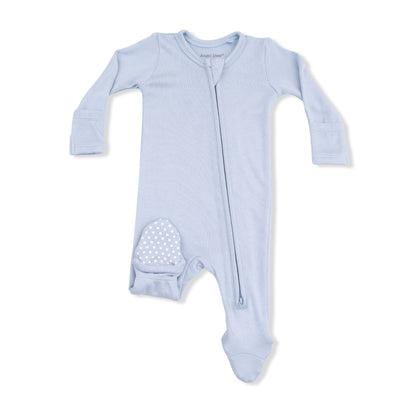 Solid Niagara Mist - 2 Way Zipper Footie - Hello Baby Apparel