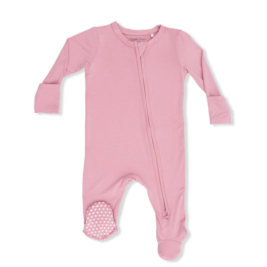 Solid Rose Elegance - 2 Way Zipper Footie - Hello Baby Apparel