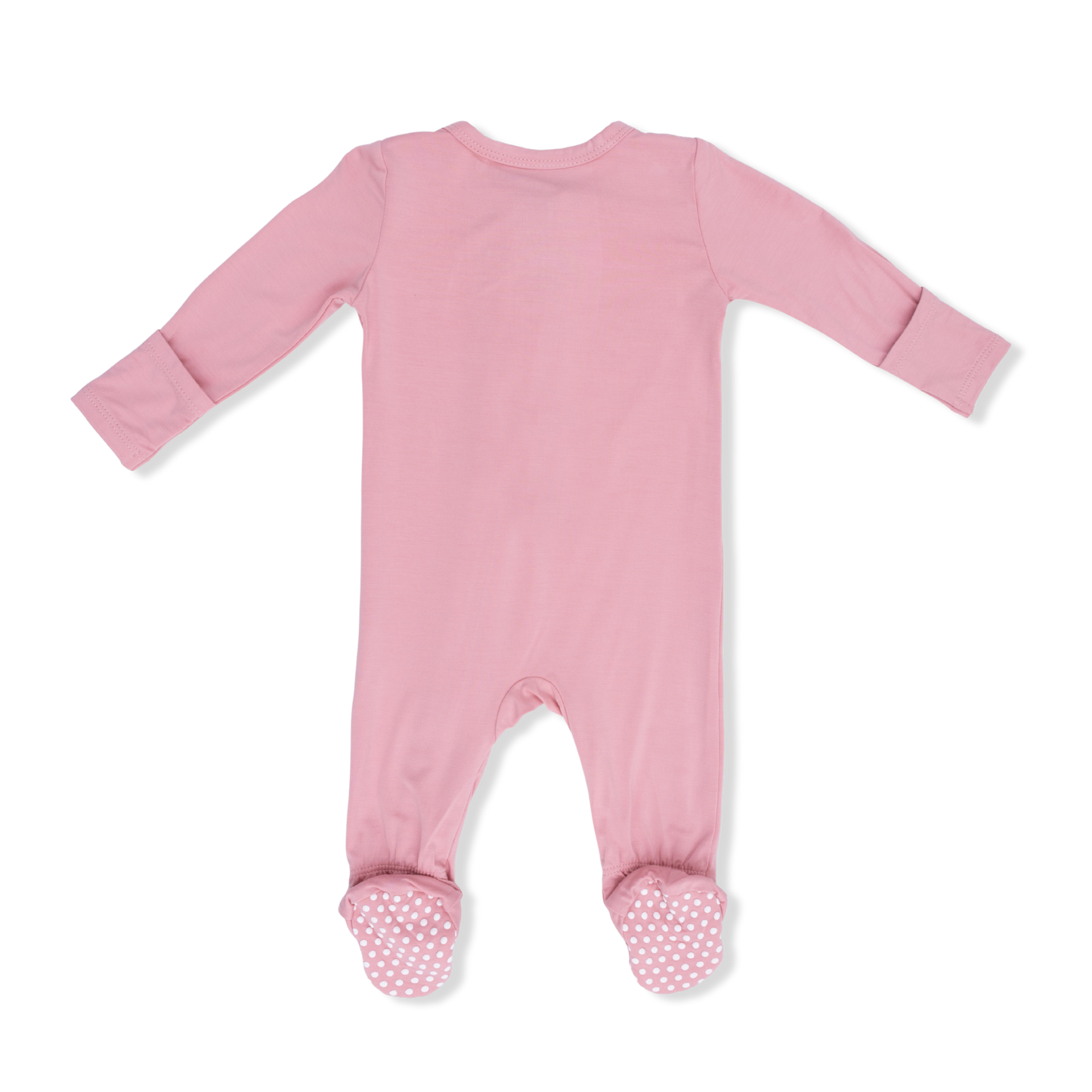 Solid Rose Elegance - 2 Way Zipper Footie - Hello Baby Apparel