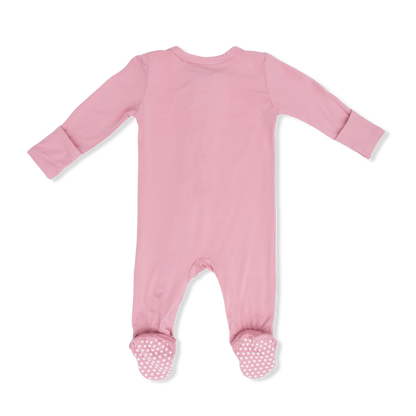 Solid Rose Elegance - 2 Way Zipper Footie - Hello Baby Apparel