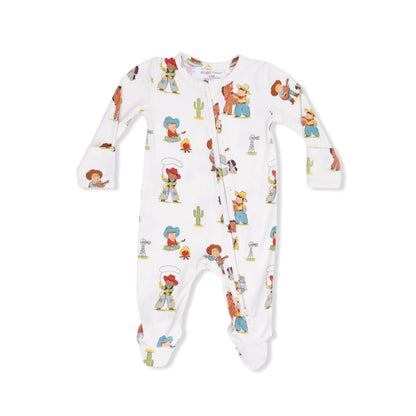Vintage Cowboys - 2 Way Zipper Footie - Hello Baby Apparel