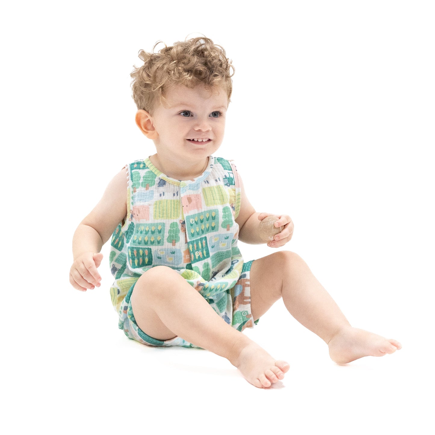 Patchwork Farm - Sleeveless Shortie Romper - Hello Baby Apparel