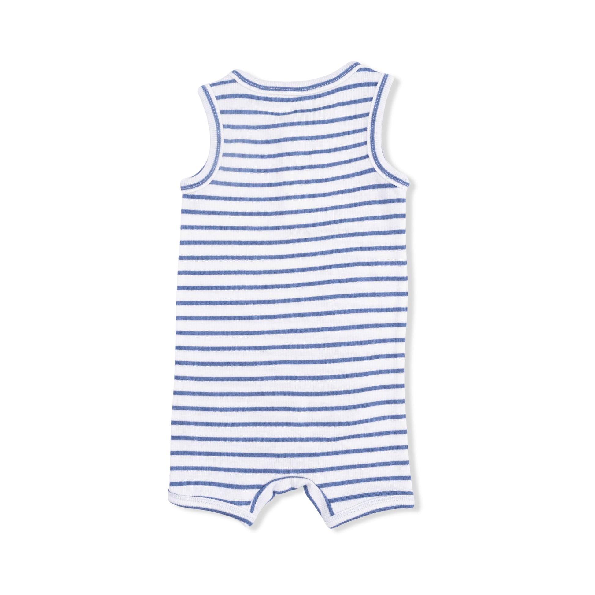 Navy Stripe - Henley Shortie Romper - Hello Baby Apparel