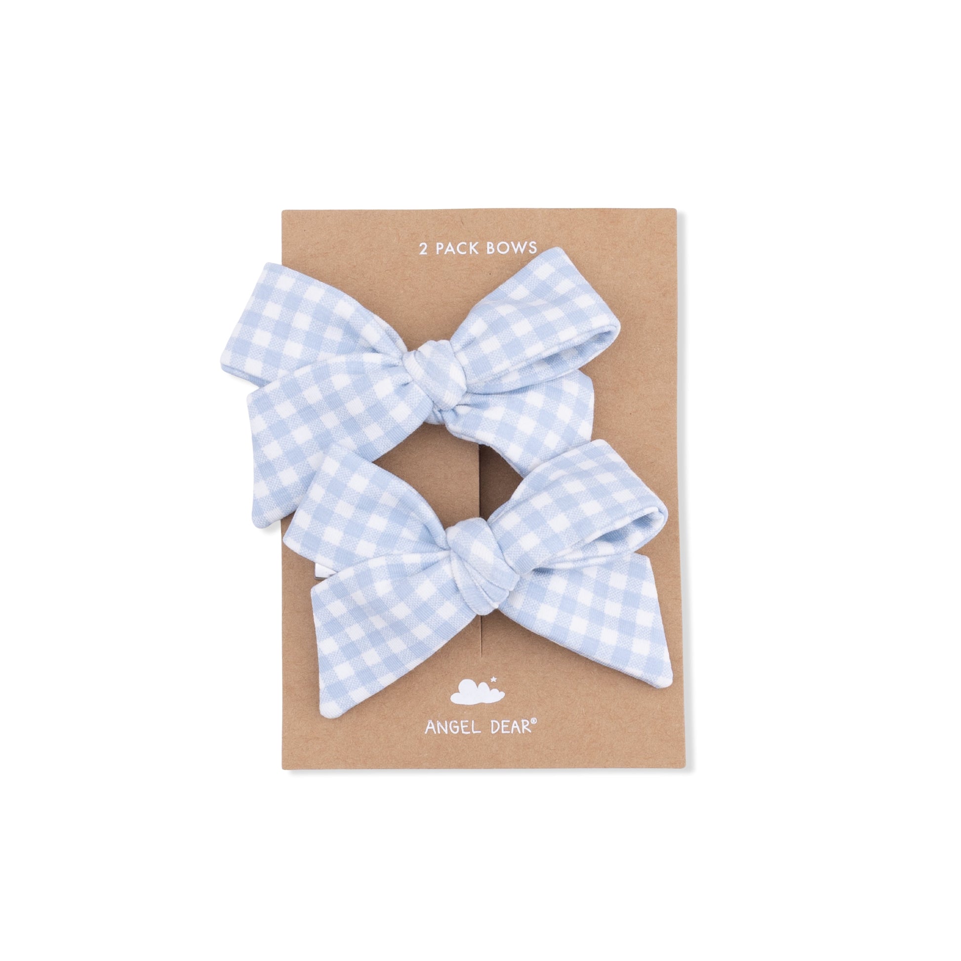 Mini Gingham Blue - 2 Pack Bow Clips - Hello Baby Apparel