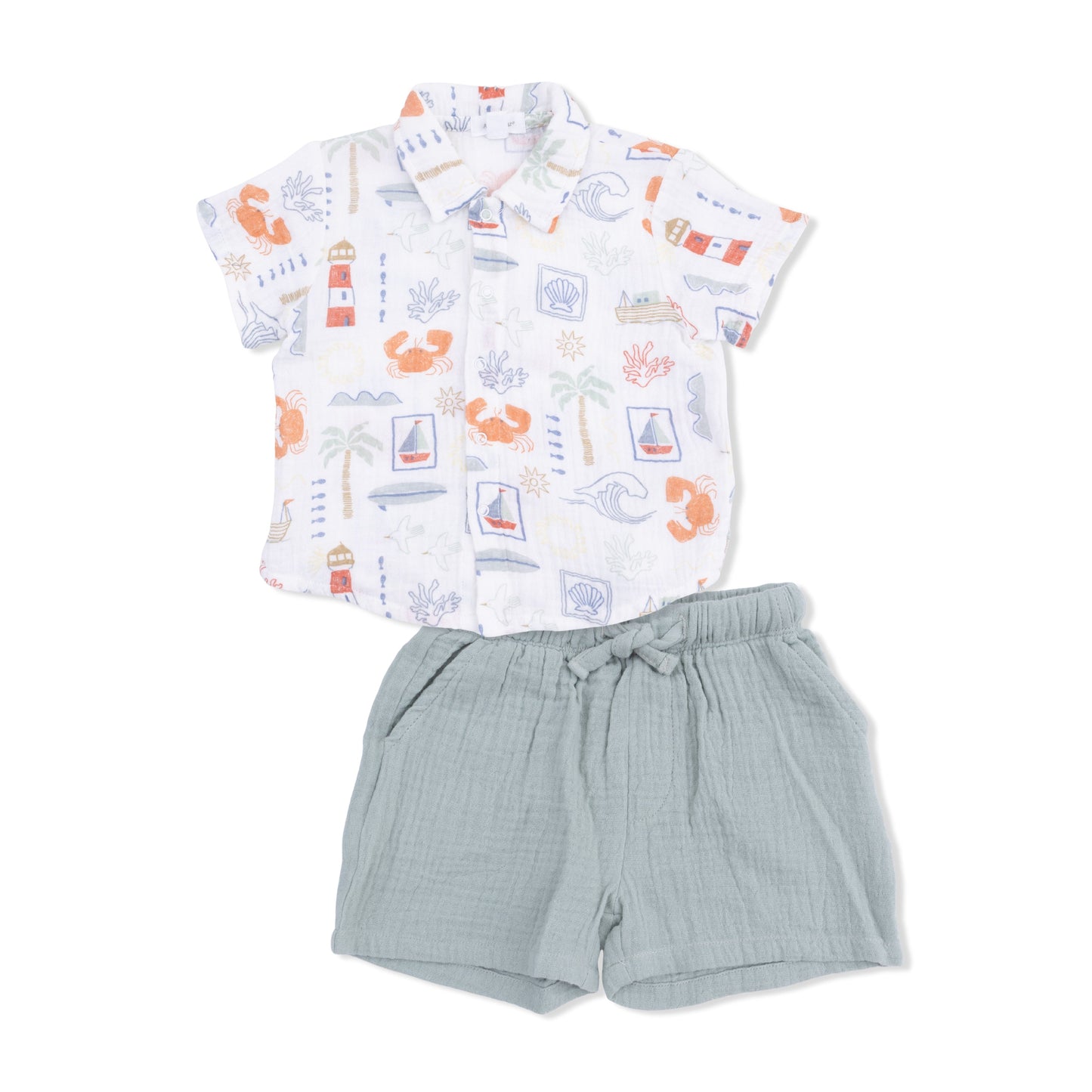 Club Mediterranean - Polo Button Up with Casual Short - Hello Baby Apparel