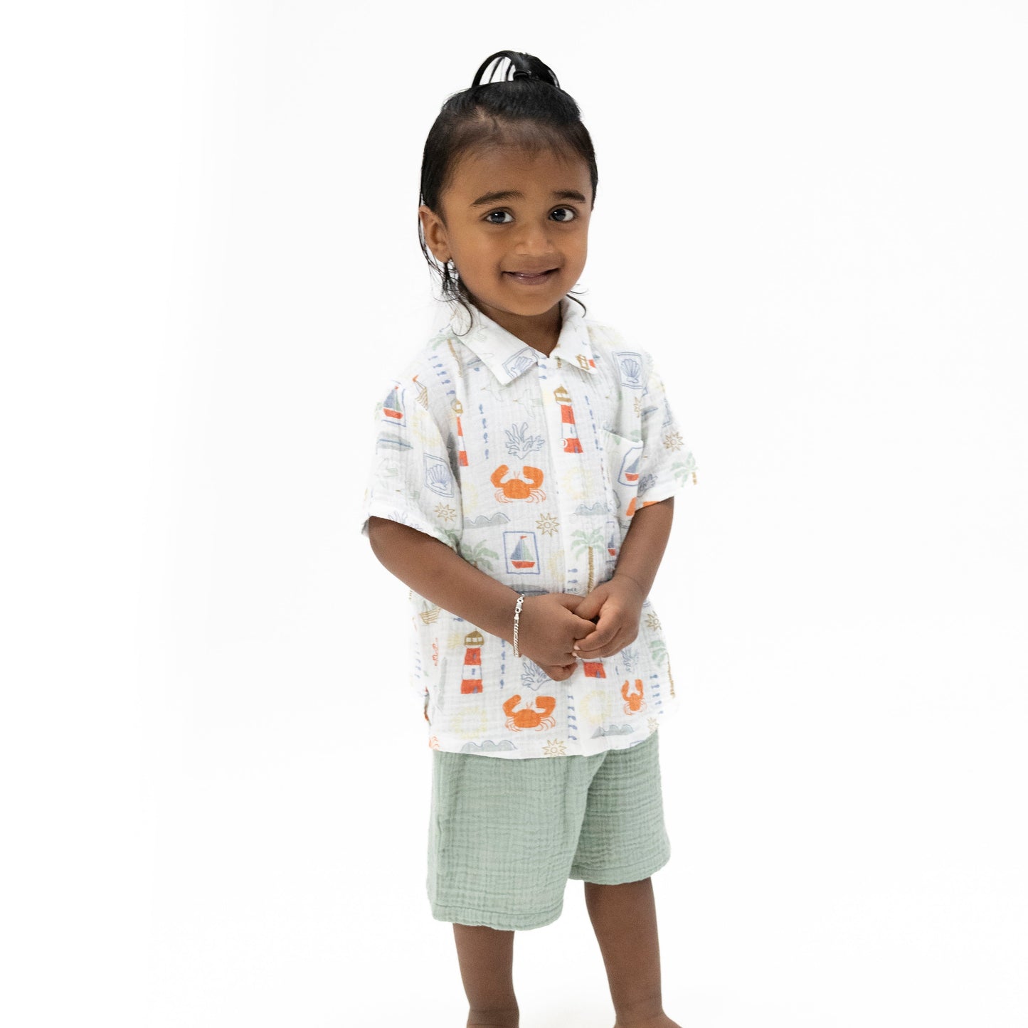 Club Mediterranean - Polo Button Up with Casual Short - Hello Baby Apparel