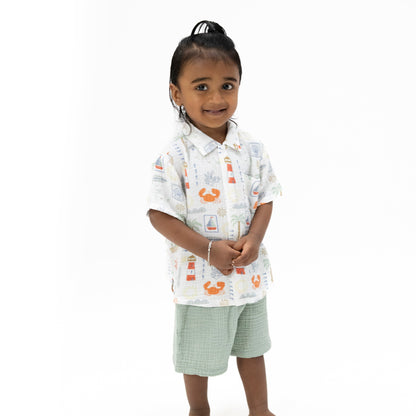 Club Mediterranean - Polo Button Up with Casual Short - Hello Baby Apparel