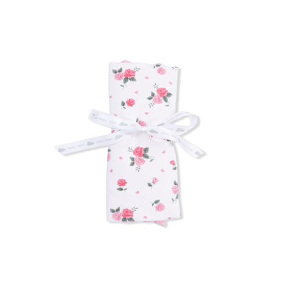Pink Rosettes - Ruffle Burp Cloth - Hello Baby Apparel