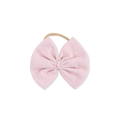 Solid Muslin Lotus - Bow on Headband - Hello Baby Apparel