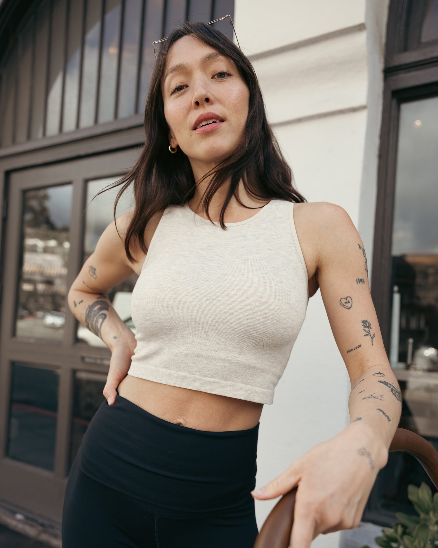 Sublime® Bamboo Maternity & Nursing Longline Bra Top | Oatmeal Heather - Hello Baby Apparel
