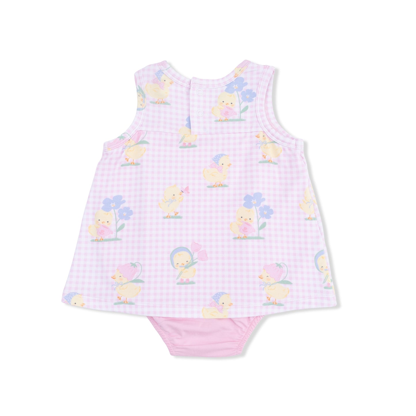 Vintage Spring Ducklings Pink - A-Line Bodysuit Dress - Hello Baby Apparel