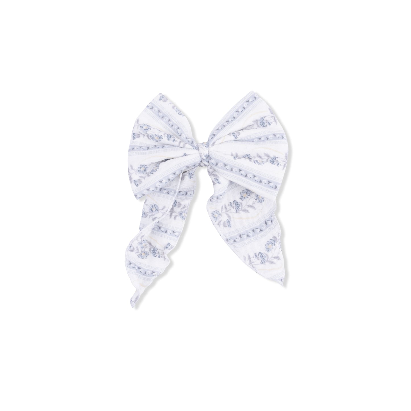 Kimberly Floral Stripe - Large Bow - Hello Baby Apparel