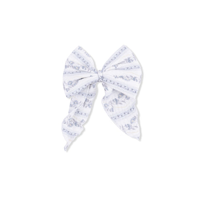Kimberly Floral Stripe - Large Bow - Hello Baby Apparel