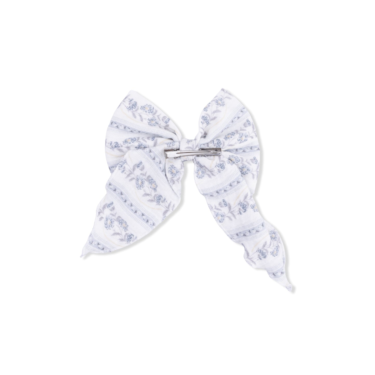 Kimberly Floral Stripe - Large Bow - Hello Baby Apparel