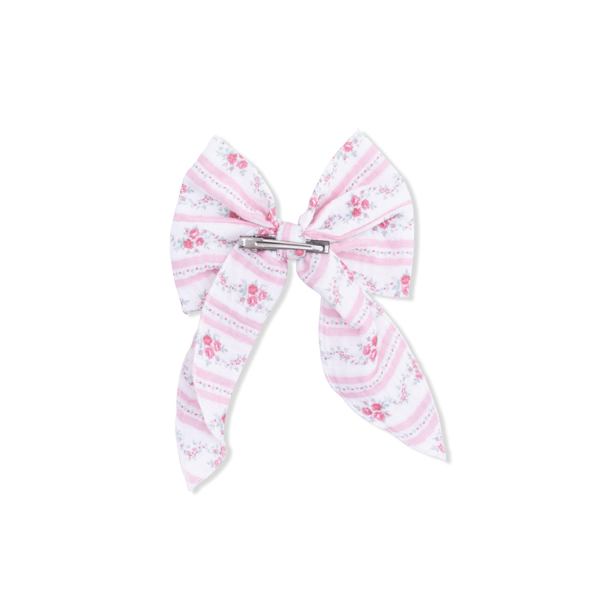 Winding Roses Stripe - Large Bow - Hello Baby Apparel