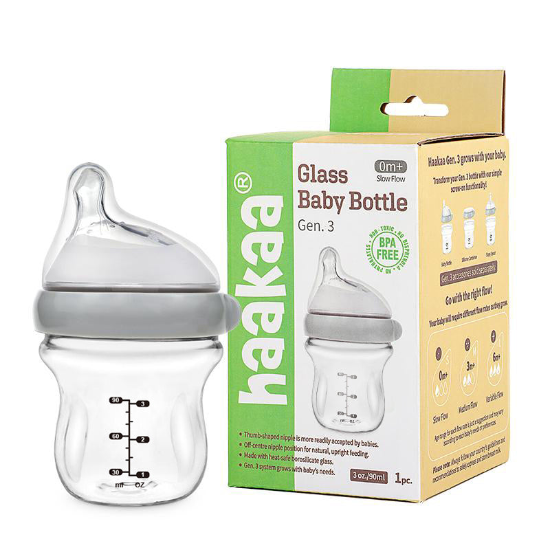 Haakaa Generation 3 Glass Baby Bottle 3 oz/90 ml, 1 PK - Hello Baby Apparel