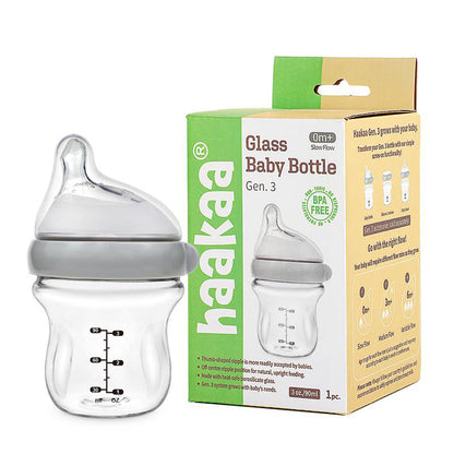 Haakaa Generation 3 Glass Baby Bottle 3 oz/90 ml, 1 PK - Hello Baby Apparel