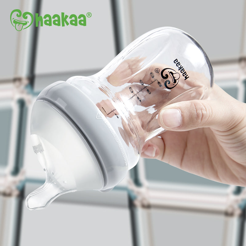 Haakaa Generation 3 Glass Baby Bottle 6 oz/160 ml, 1 PK - Hello Baby Apparel