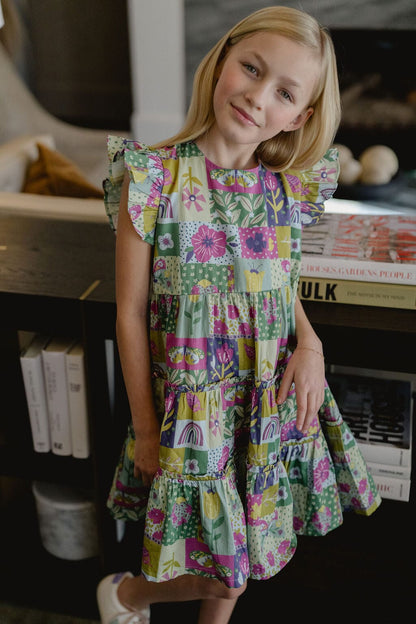 Girls Meredith Dress | Sunshine Quilt Dress - Hello Baby Apparel