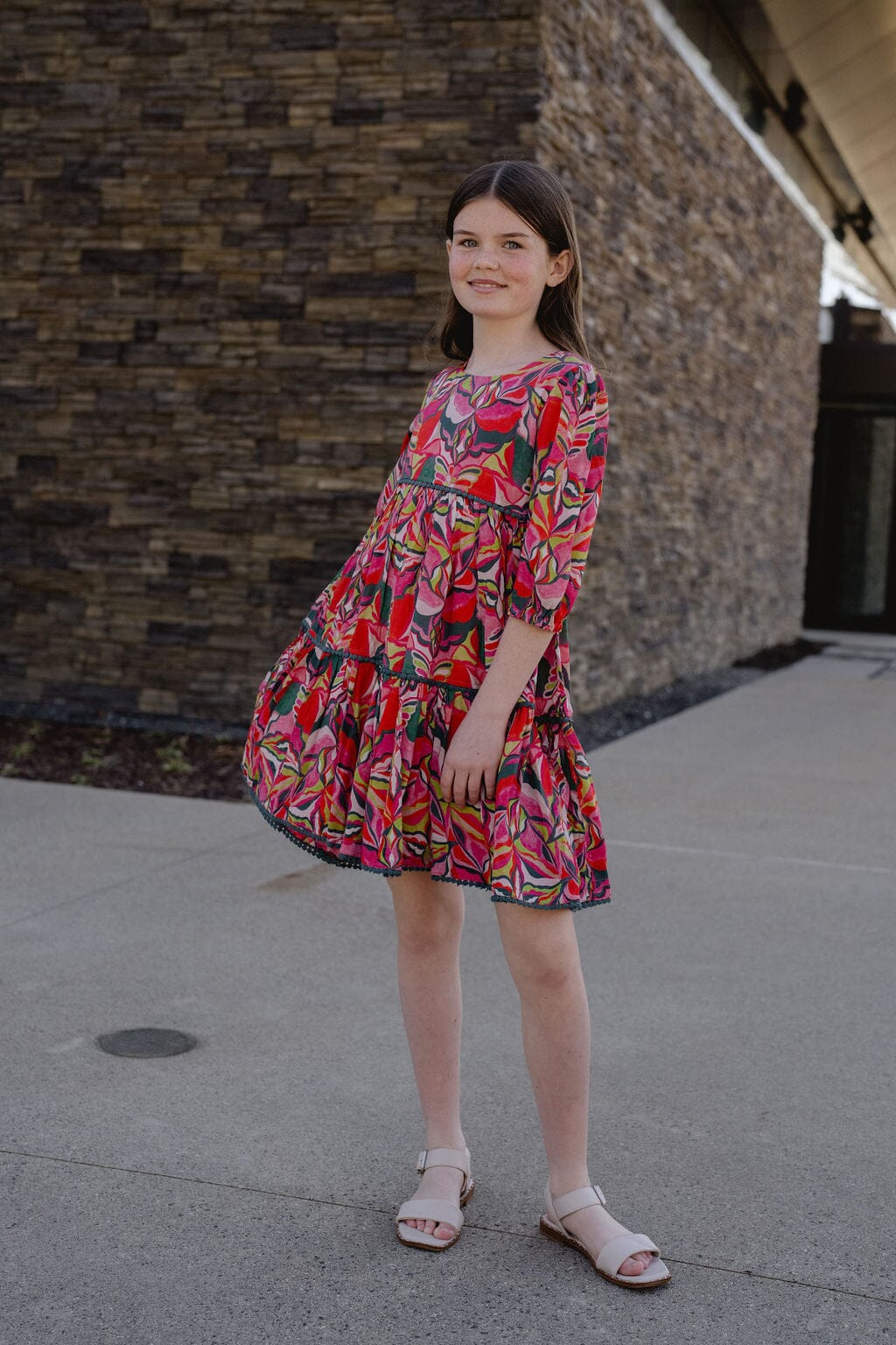Girls Quinn Tiered Dress - Hello Baby Apparel