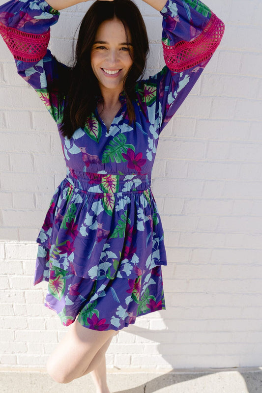 Natali Mini Dress | Violet Seas - Hello Baby Apparel