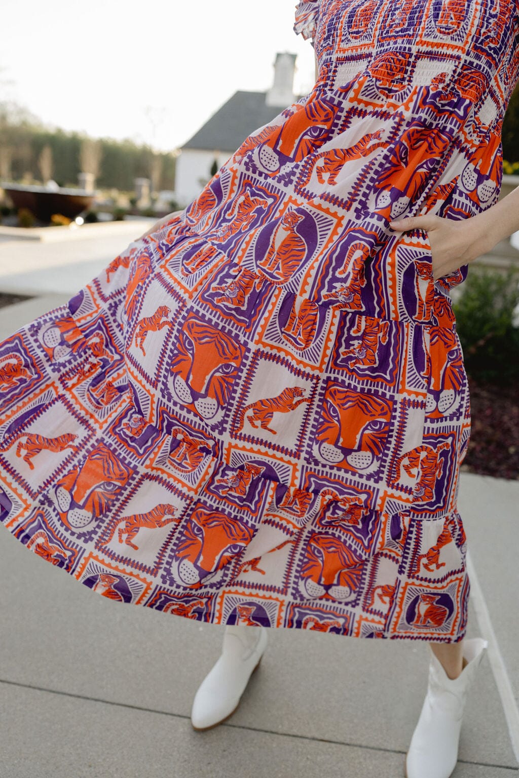 Tiger Game Day Maxi Dress | Orange & Purple - Hello Baby Apparel