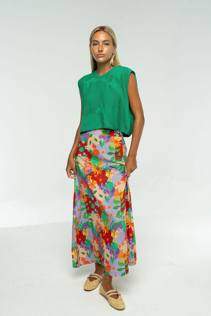 Laura Sleeveless Sweater- Emerald Green