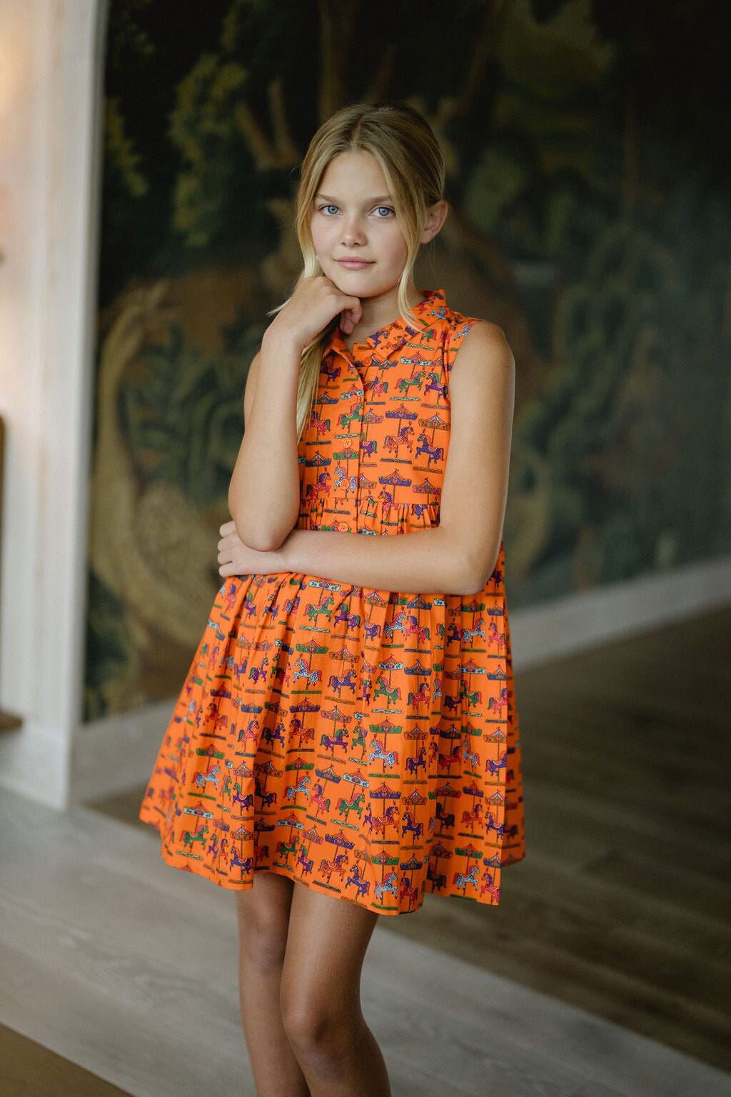 Girls Rachel Dress- Vibrant Orange - Hello Baby Apparel