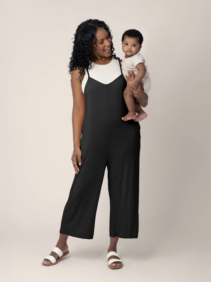 Charlie Maternity & Nursing Romper | Black - Hello Baby Apparel