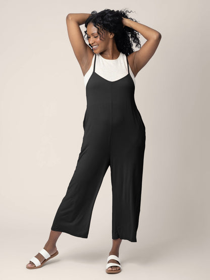 Charlie Maternity & Nursing Romper | Black - Hello Baby Apparel