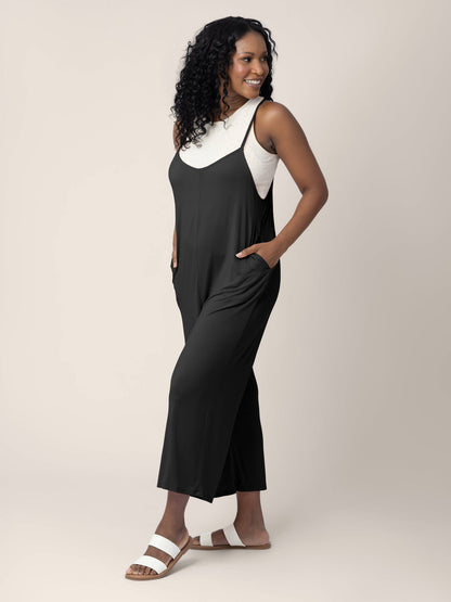 Charlie Maternity & Nursing Romper | Black - Hello Baby Apparel