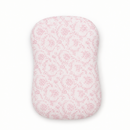 Pink Chinoiserie Ruffle Baby Lounger Cover