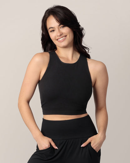 Sublime® Bamboo Maternity & Nursing Longline Bra Top | Black - Hello Baby Apparel