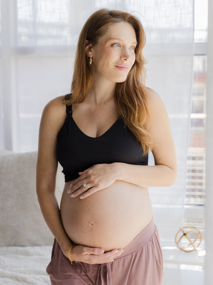 Mia Maternity & Nursing Lounge Bra | Black - Hello Baby Apparel