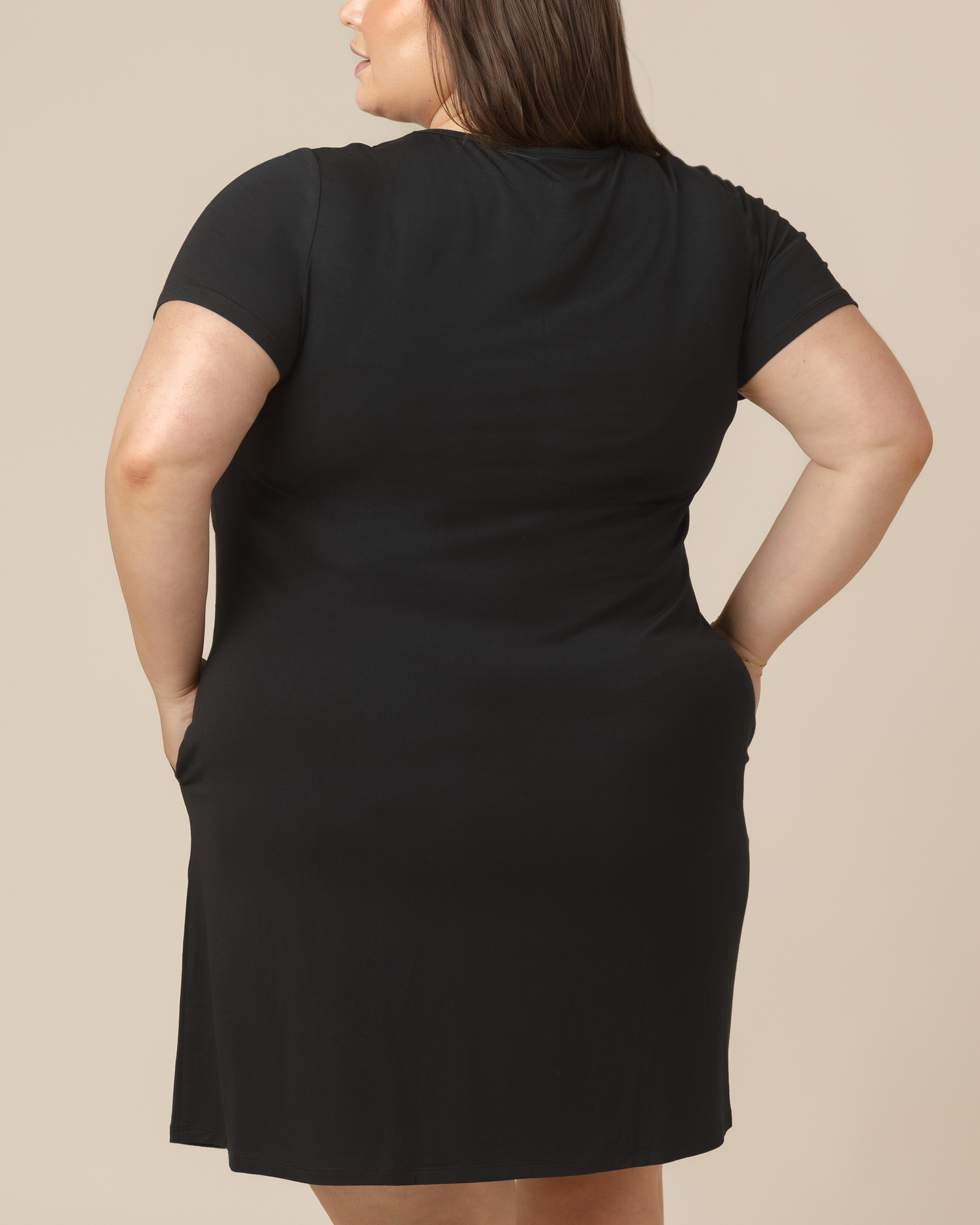 Eleanora Bamboo Maternity & Nursing Dress | Black - Hello Baby Apparel