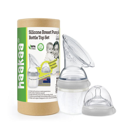 Haakaa Gen 3 Silicone Breast Pump Flange and Bottle Set 160 ml/6 oz - Hello Baby Apparel