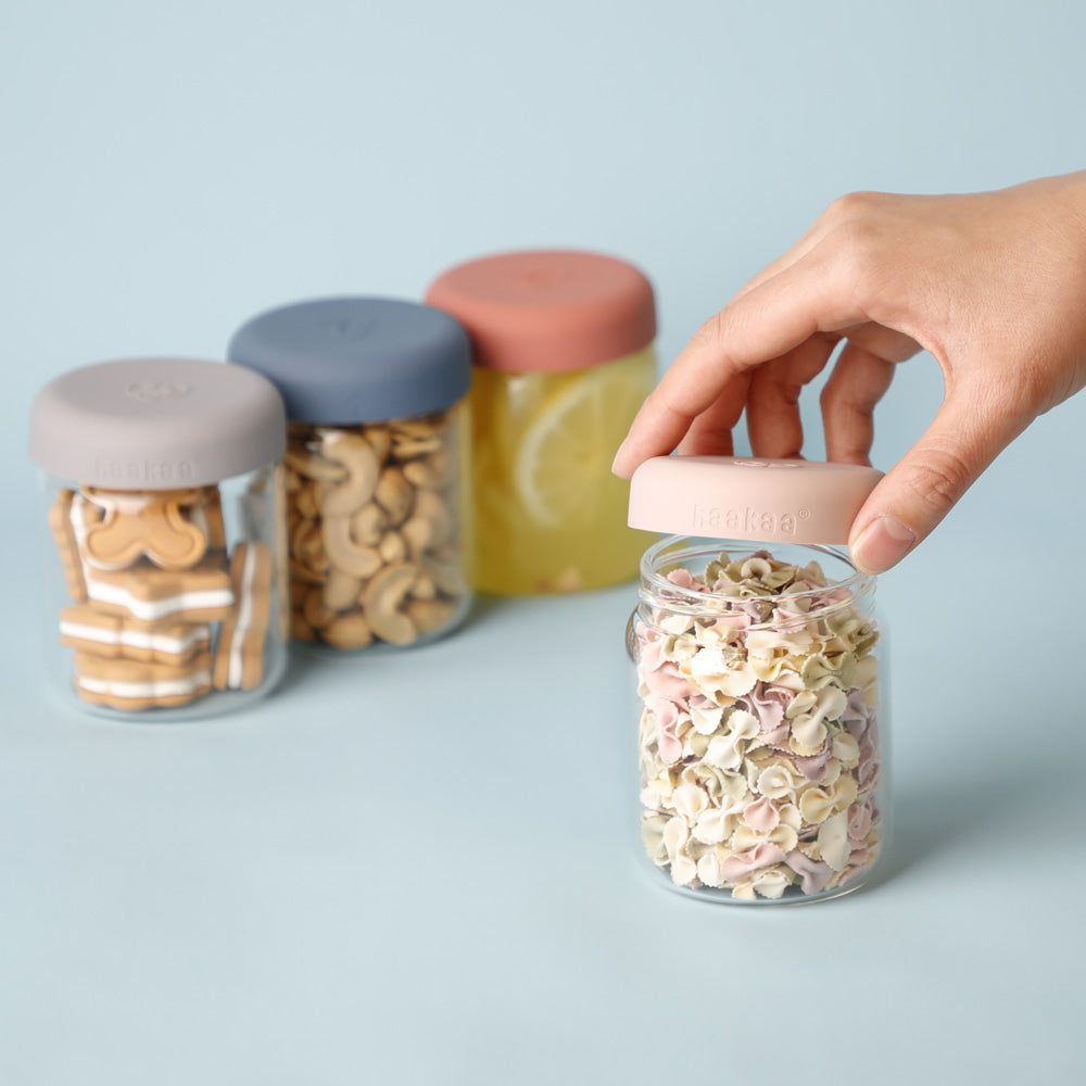 Haakaa Sealed Glass Storage Jar Set - 4 x 4oz + 2 x 7 oz Glass Jars - Hello Baby Apparel