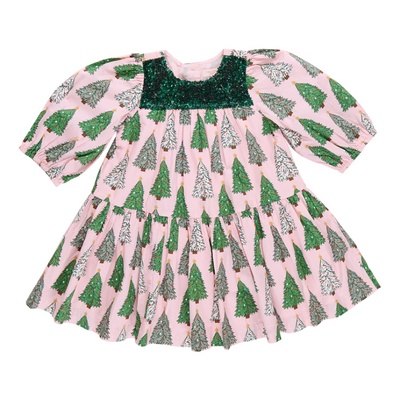 Girls Fiona Dress - Pink Trees || Pink Chicken