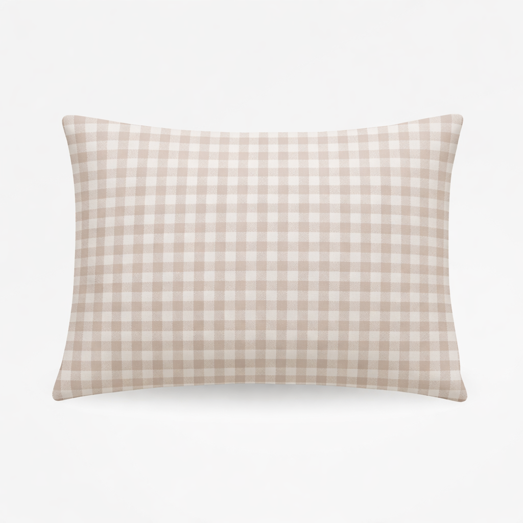 Haven Beige White Gingham Standard Pillowcase