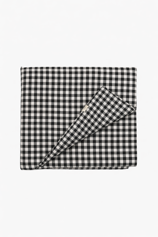 Black Gingham Crib Quilted Blanket