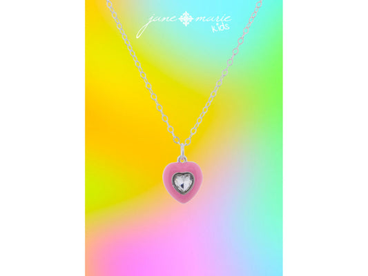 Pink Heart Gem Necklace - Hello Baby Apparel