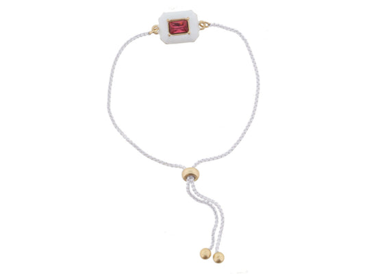 White Rectangle Gem Bracelet - Hello Baby Apparel